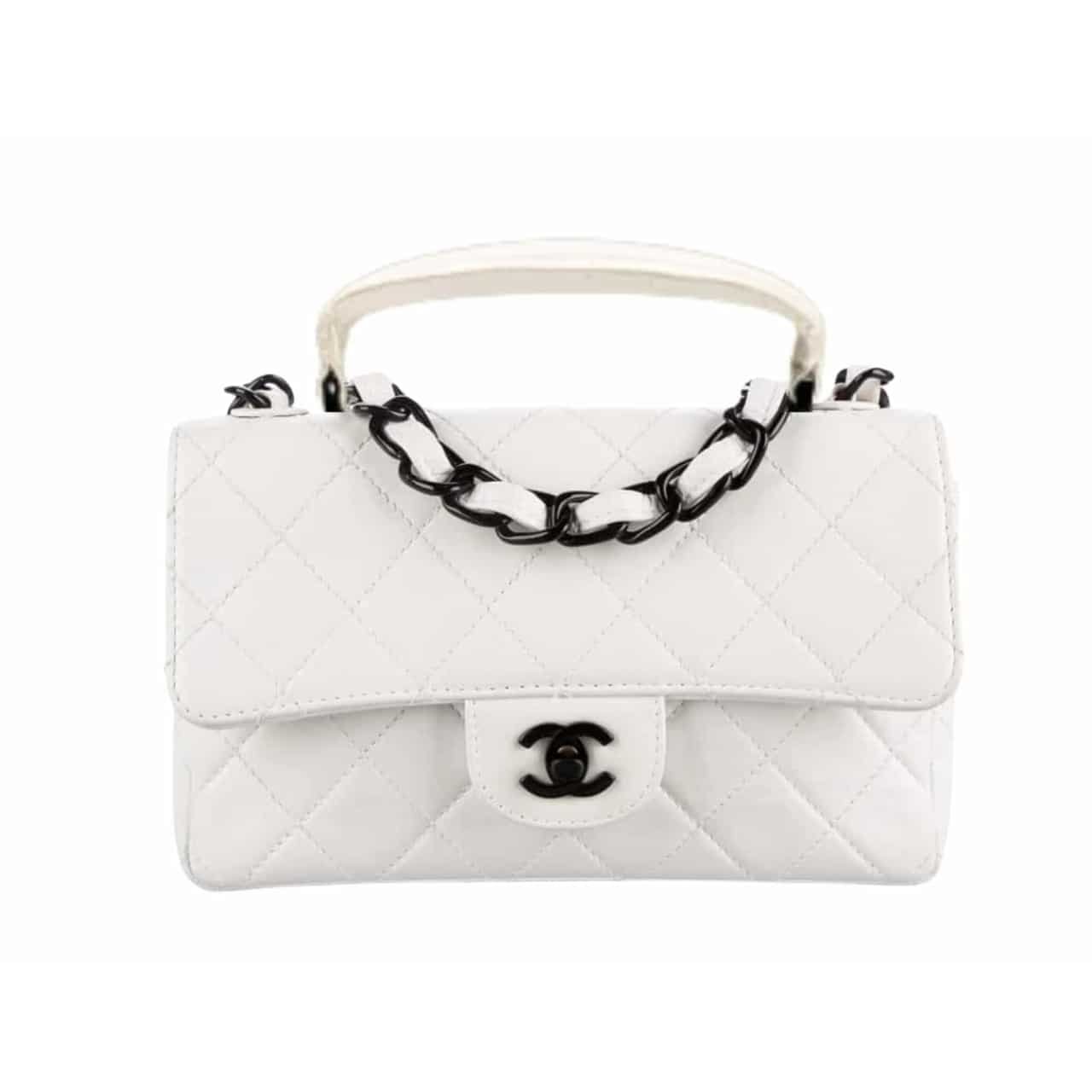 Thumbnail-29-3 Chanel Vintage Small Classic Flap Bag White 20Cm - Image 1