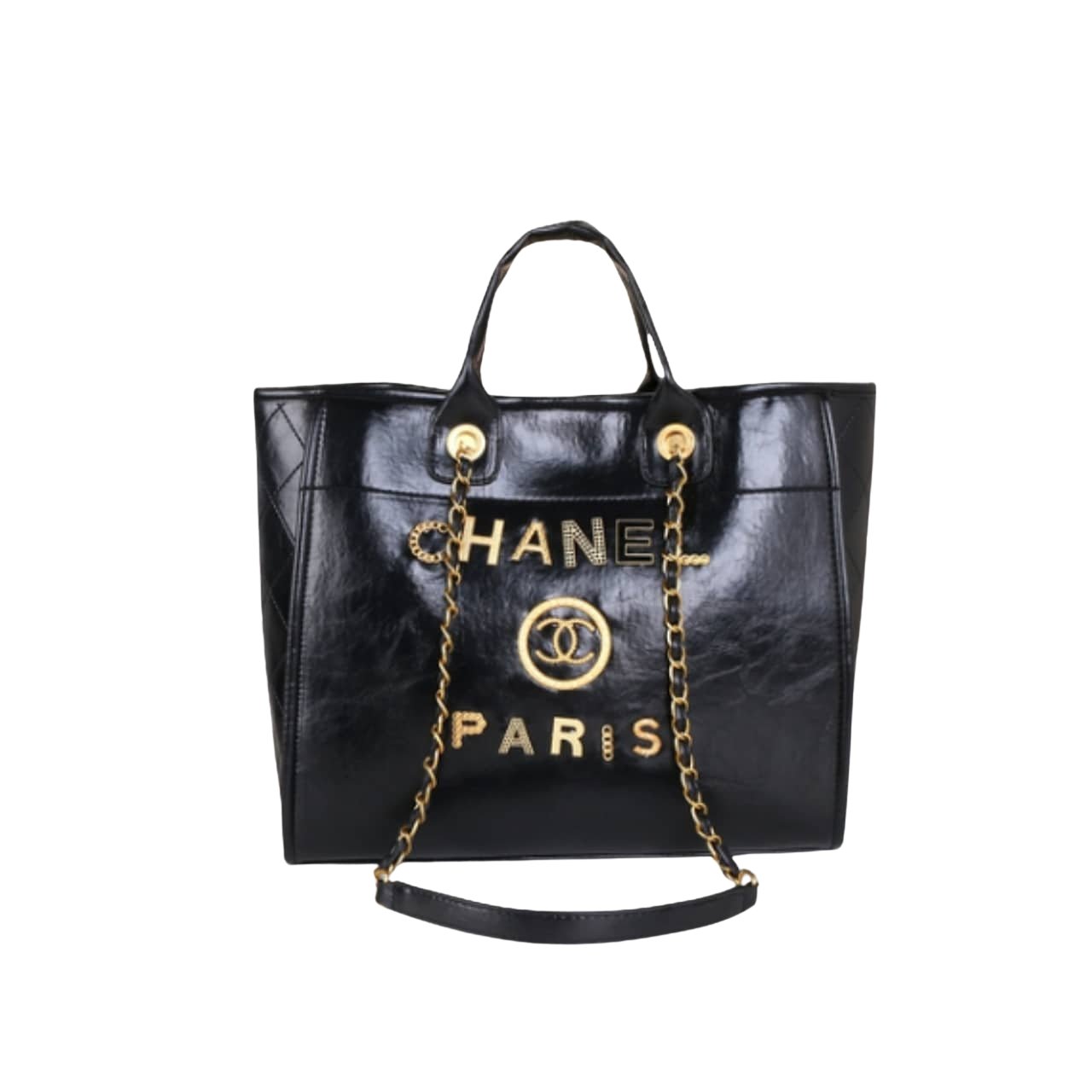 Thumbnail-3-3 Chanel Deauville Shopping Tote Bag Black 38Cm - Image 1