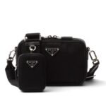 Prada Brique Re Nylon And Saffiano Leather Bag Black 20Cm 2VH070 2DMH F0002 V XMP