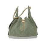 Chanel 25 Medium Handbag Suede Grey 34Cm AS5293 B18799 NACAA