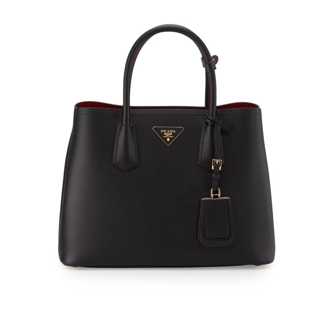 Thumbnail-6-2 Prada Saffiano Cuir Double Small Tote Bag Black 30Cm - Image 1