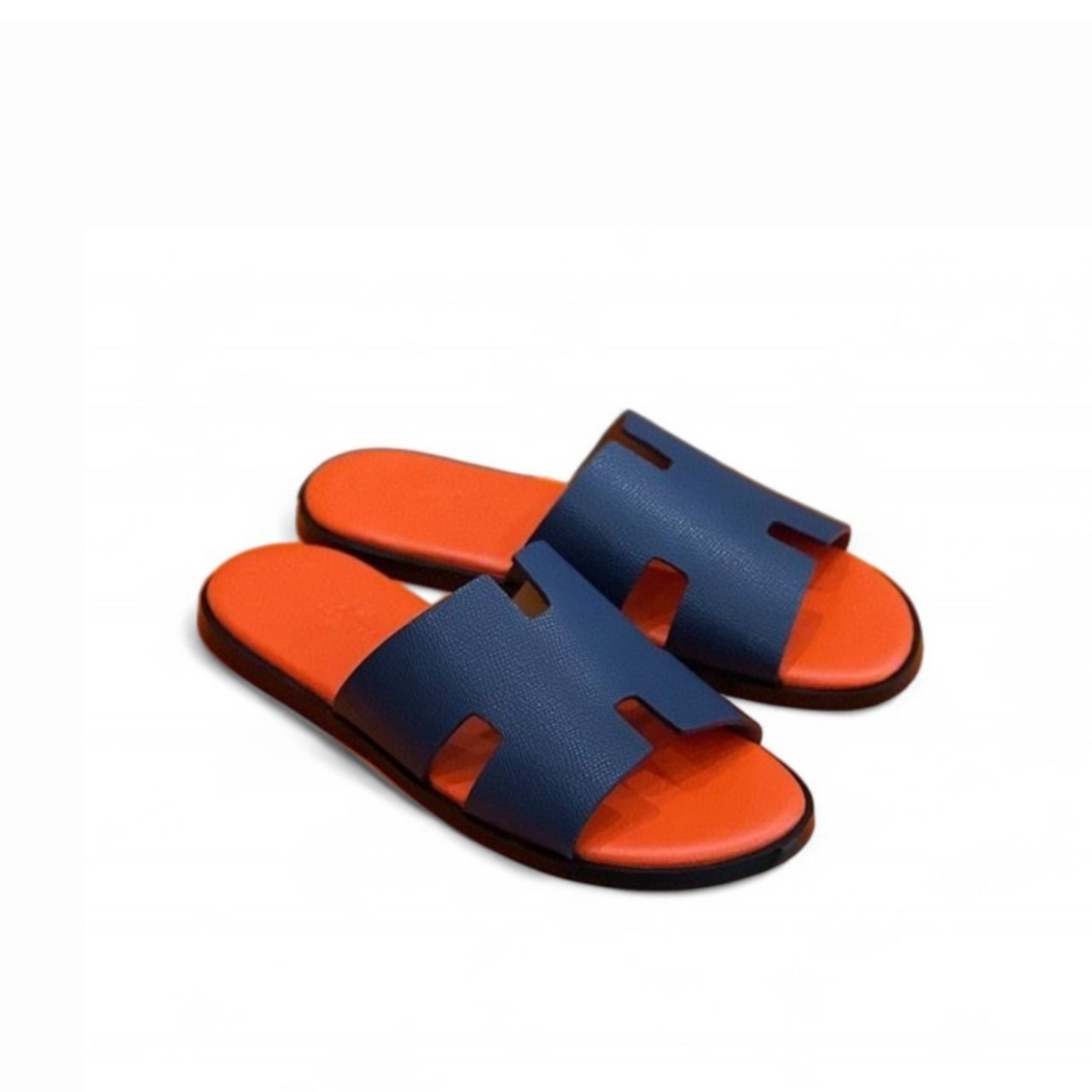 Thumbnail-62 Hermes Izmir Sandal Orange & Blue For Men - Image 1
