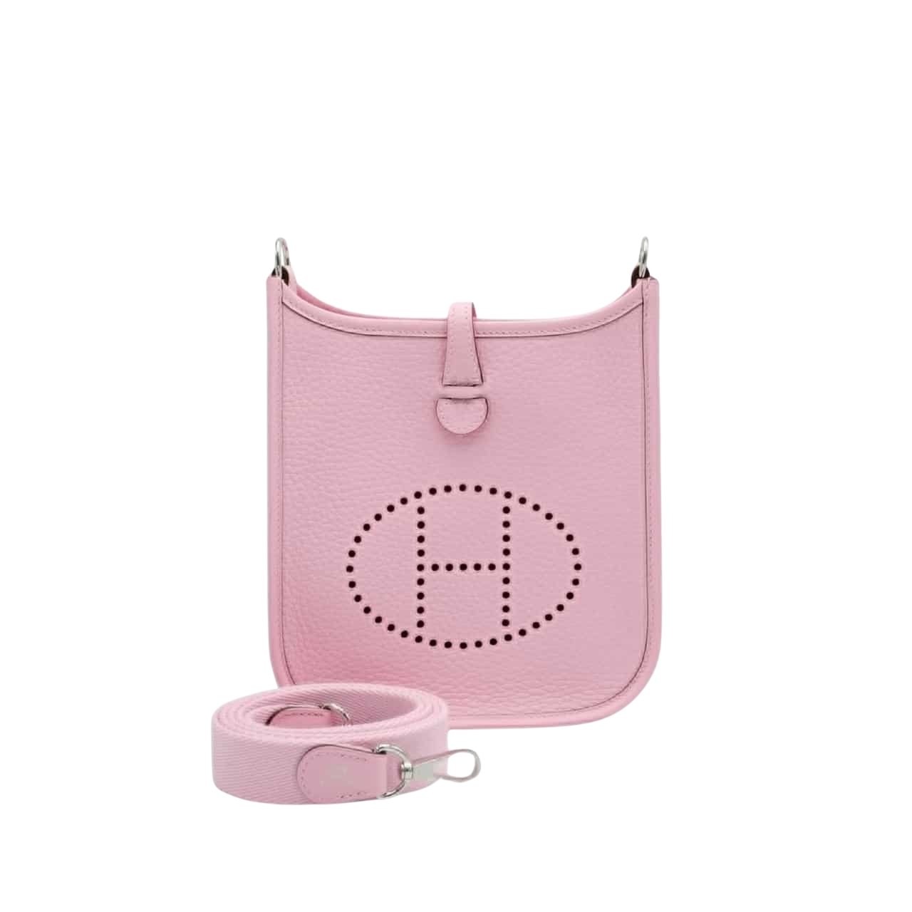 Thumbnail-64-1 Hermes Mini Evelyne Bag Mauve Sylvestre 17cm - Image 1