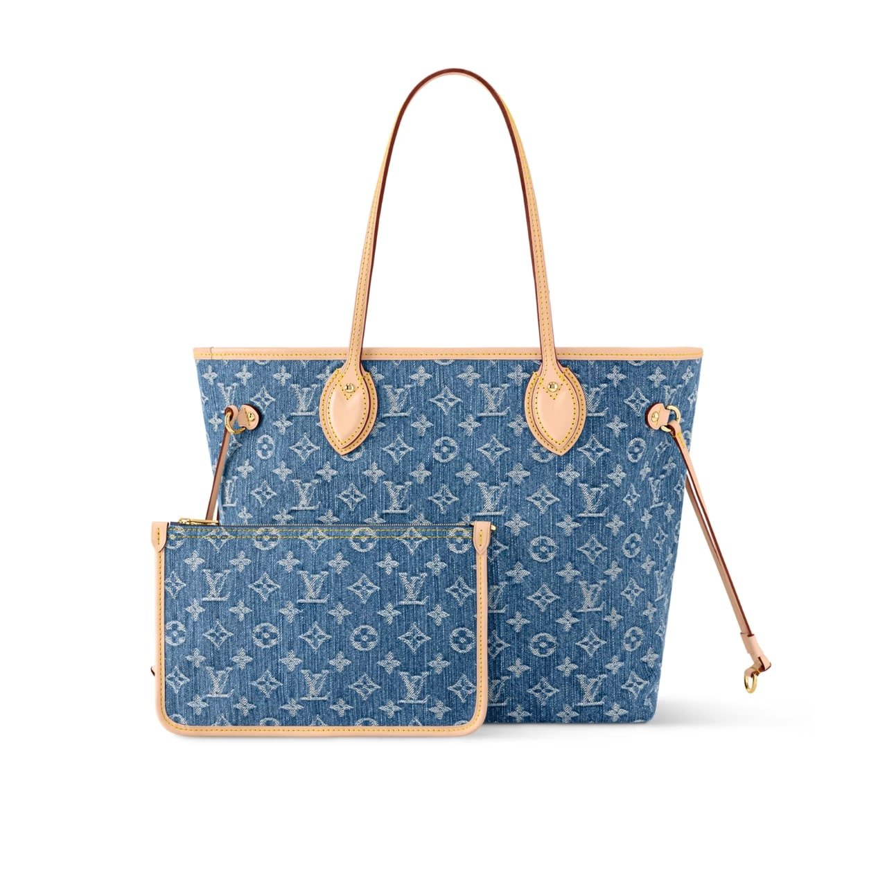Thumbnail-9-3 Louis Vuitton Neverfull MM Bag Denim Blue 31Cm M13192 - Image 1