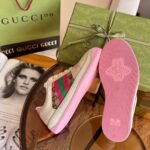 Gucci Women’S Screener Sneaker With Crystals Pink ‎677423 9SFR0 2587 - Image 3