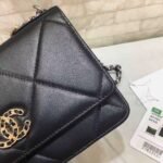 Chanel 19 Wallet On Chain Bag Shiny Gold And Silver Tone Black 19Cm AP3267 B04852 94305 - Image 6