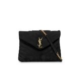 Saint Laurent Loulou Small Flap Bag Suede Black 25Cm
