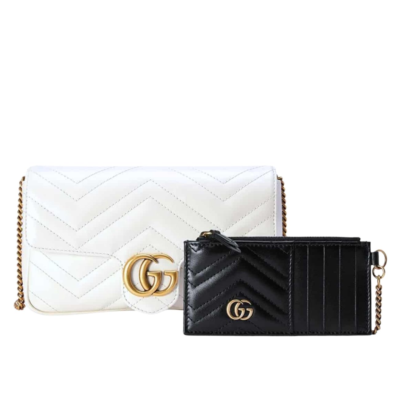 vel-11 Gucci GG Marmont Mini Bag With Cardholder White 21Cm 751526 AACCE 9053 - Image 1