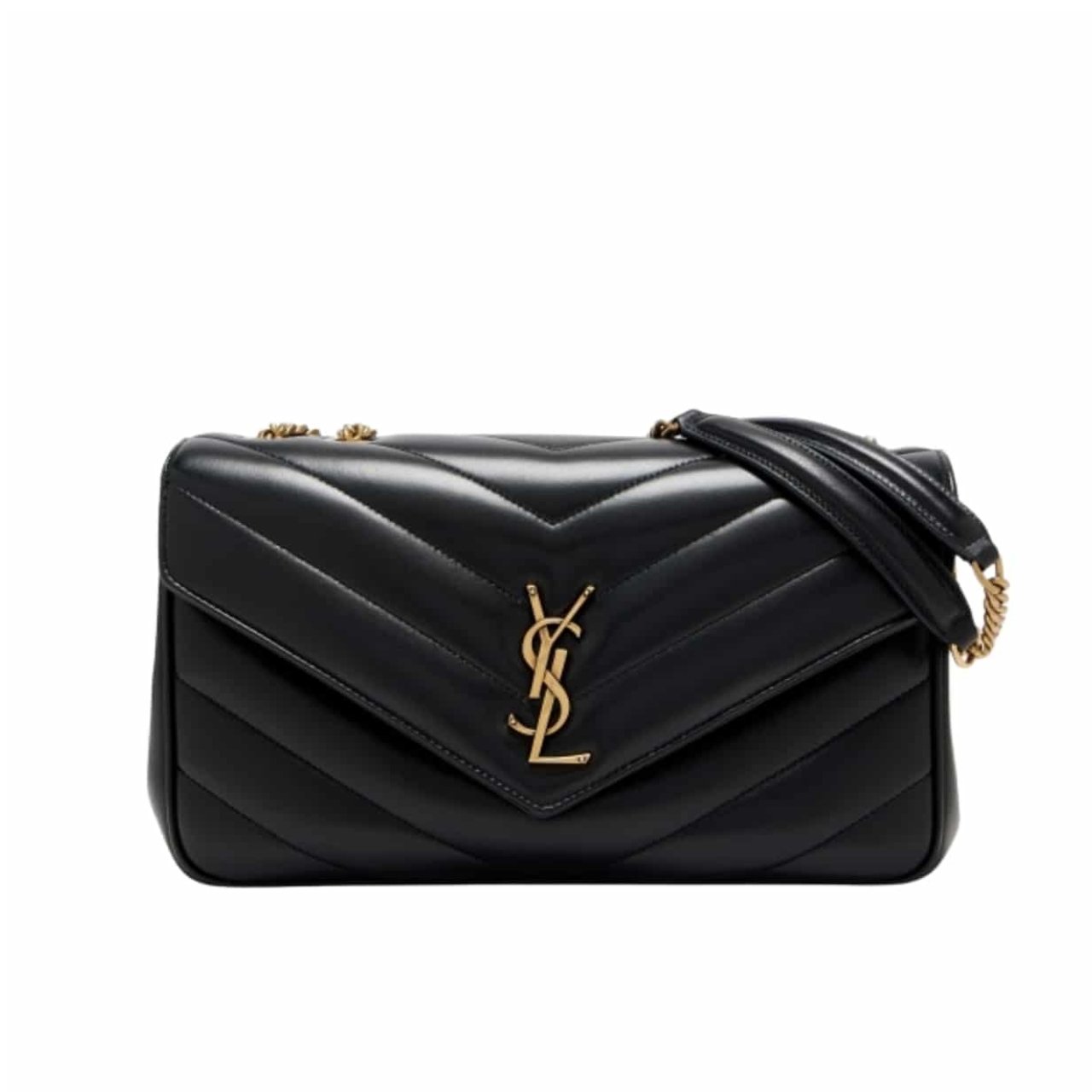 vel-35 Saint Laurent Loulou Medium Chain Bag Black 29Cm 801439AAEAX1000 - Image 1